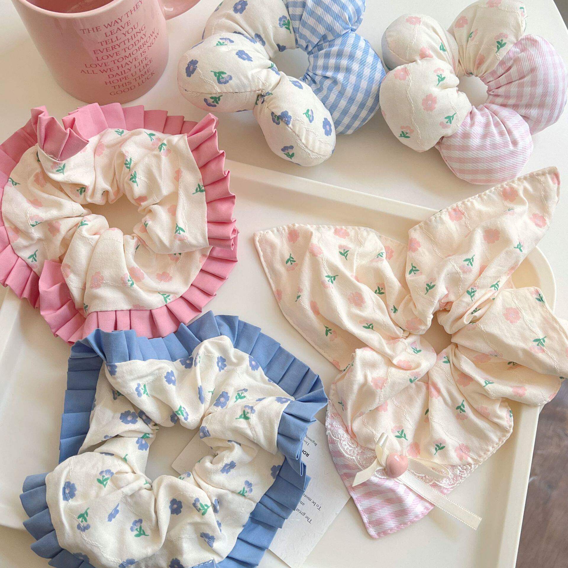 小清新大肠发圈2026新款韩系花边头绳扎丸子头发绳高弹力头花头饰