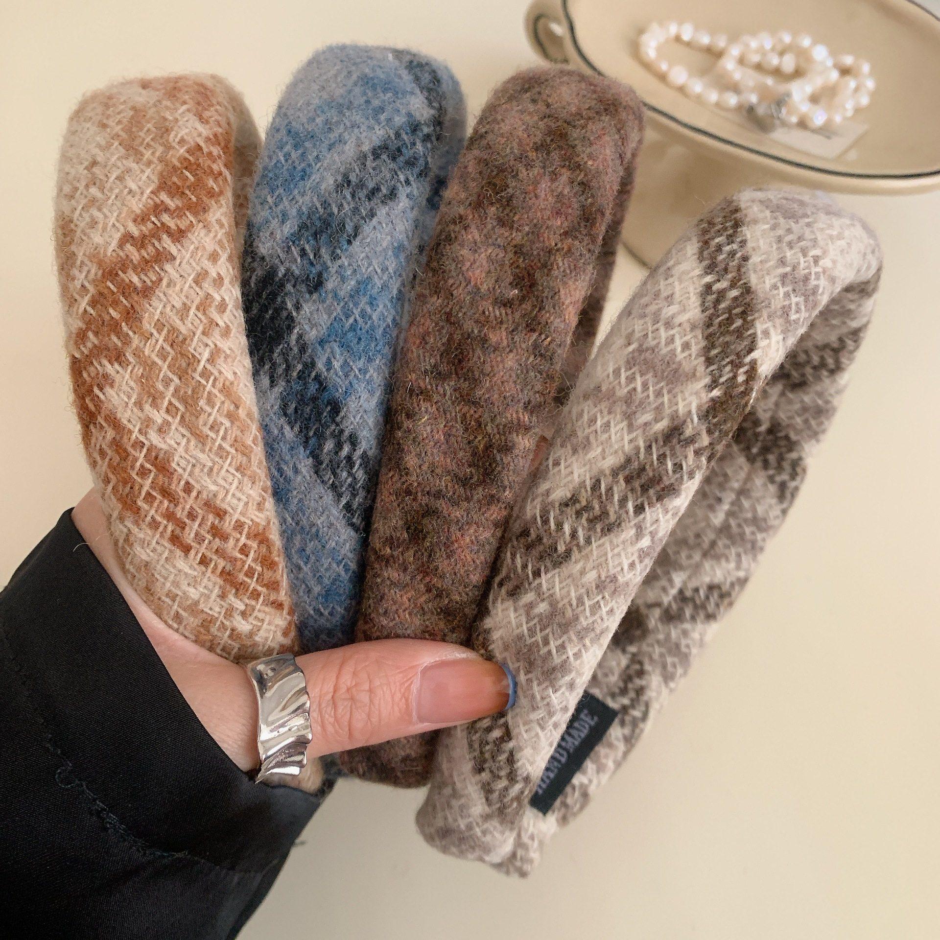 韩系秋冬格纹毛线编织高颅顶2026新款高级宽边发箍女百搭头饰头箍,饰品/流行首饰/时尚饰品新,发饰,淘宝优惠券,粉丝福利购,淘宝优惠卷