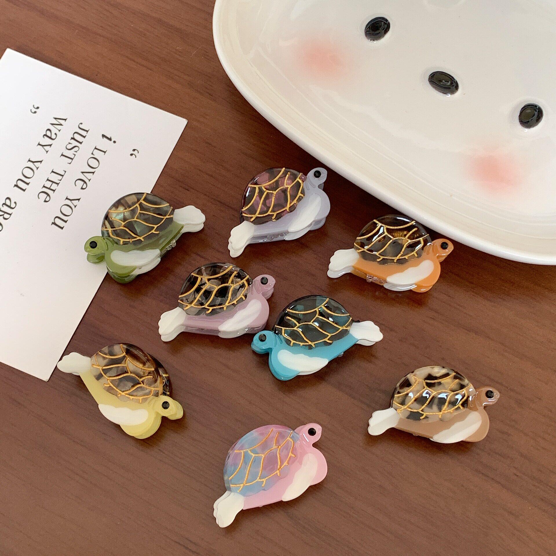 2026新款海洋生物动物海龟醋酸发夹简约百搭鲨鱼夹子小号刘海抓夹