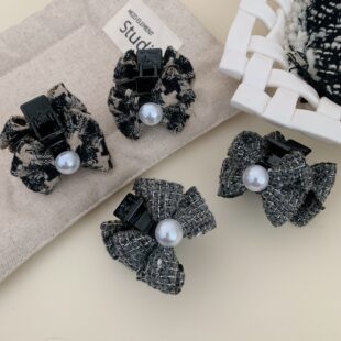 新款发夹儿童珍珠头饰百搭发饰女蝴蝶结可爱小抓夹侧边夹子后脑勺