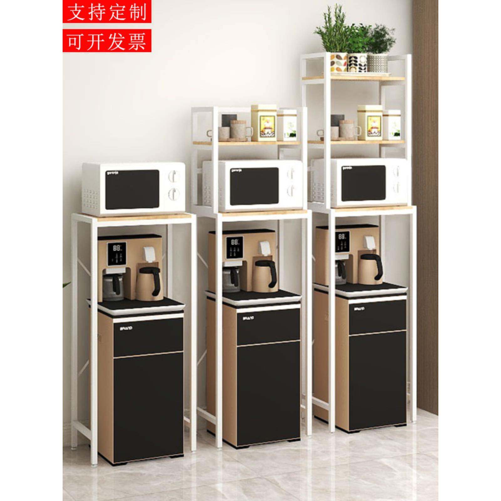 茶吧机上方置物架饮水机微波炉收纳架厨房茶具不生锈碳钢水壶架子