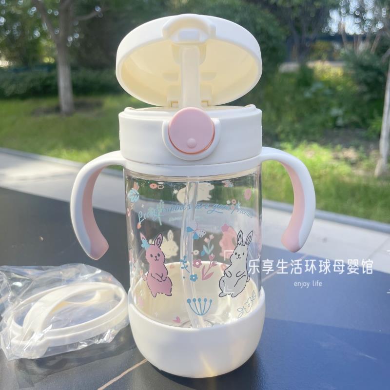 Richell利其尔儿童水杯宝宝吸管杯畅饮杯喝奶防呛把手幼儿园肩带图片