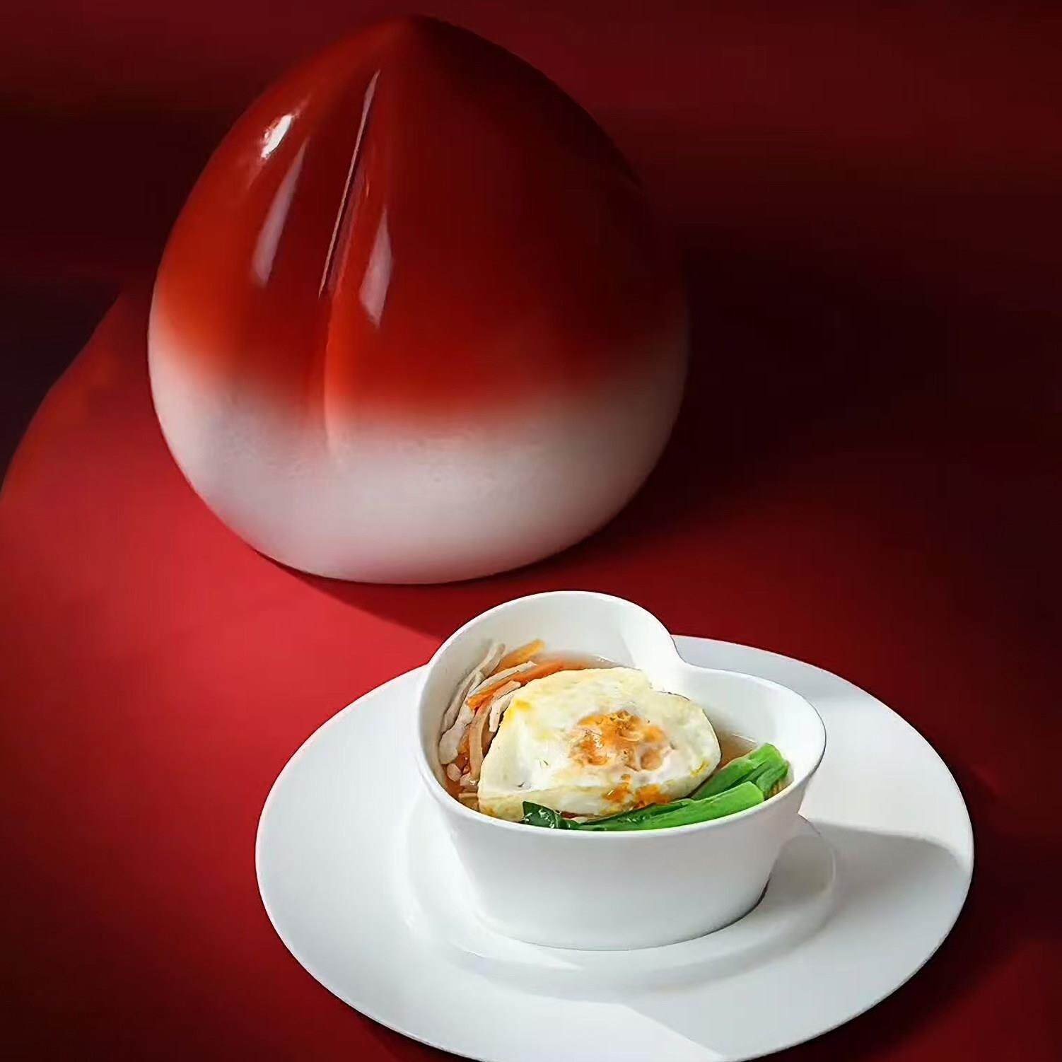 餐厅特色寿桃盘中式生日宴寿宴意境菜创意凉菜长寿面酒店宴席餐具