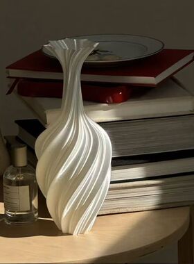 3D打印丝绸干花瓶创意客厅艺术插花装饰摆件北欧家居简约ins轻奢