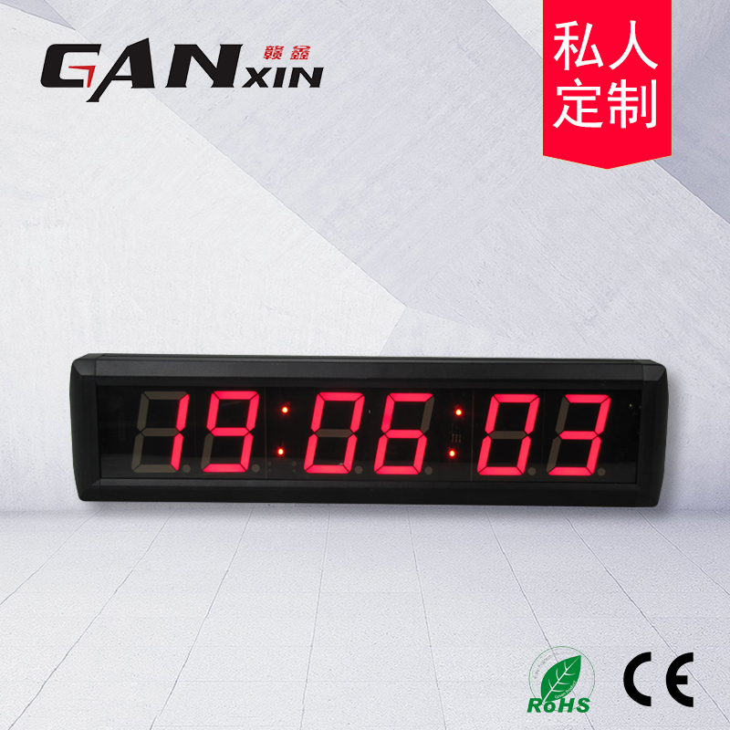 2.3英寸6位LED闹钟夜光静音 数字电子时钟 复古欧式座钟挂钟会议