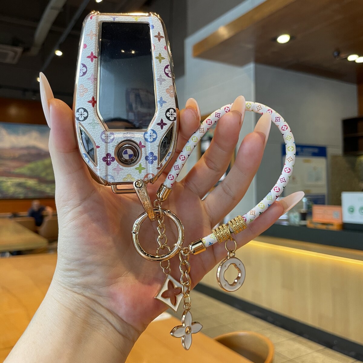 适用宝马液晶钥匙套7系730li 740男5系535LE6系GT扣X3/X5/X7壳女