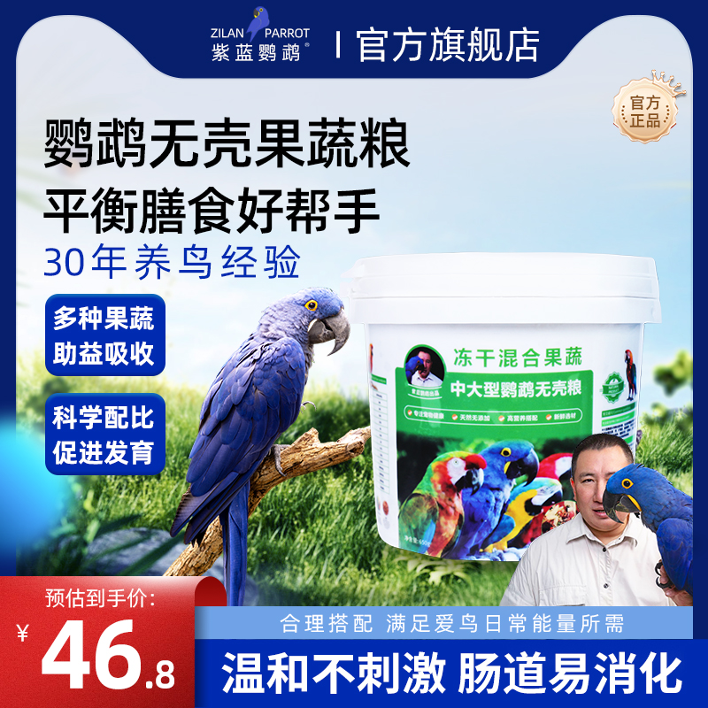 紫蓝鹦鹉无壳果蔬粮促进生长发育