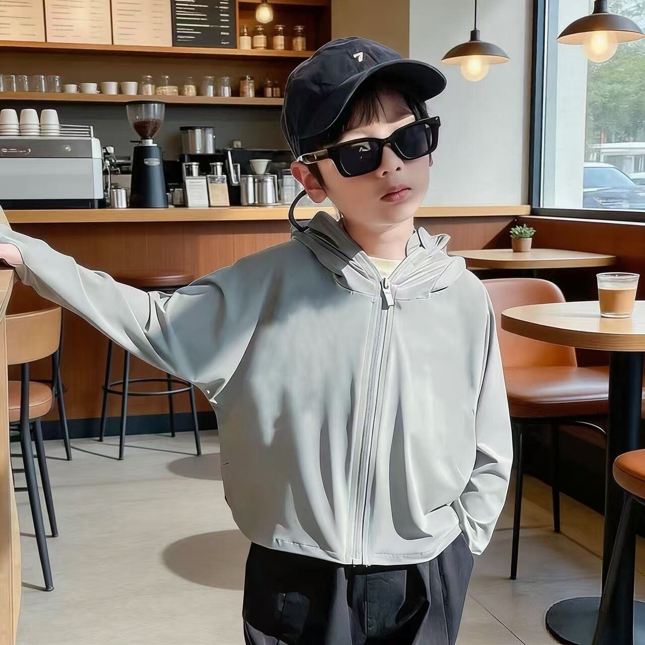 儿童薄款防晒衣夏季2026新款男童女童轻薄外套冰丝连帽宝宝防晒服