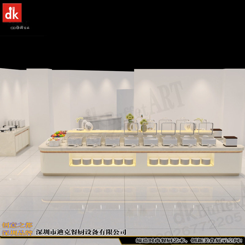 酒店自助餐台制作 自助餐厅装修设计制作公司 岩板材质功能布菲台