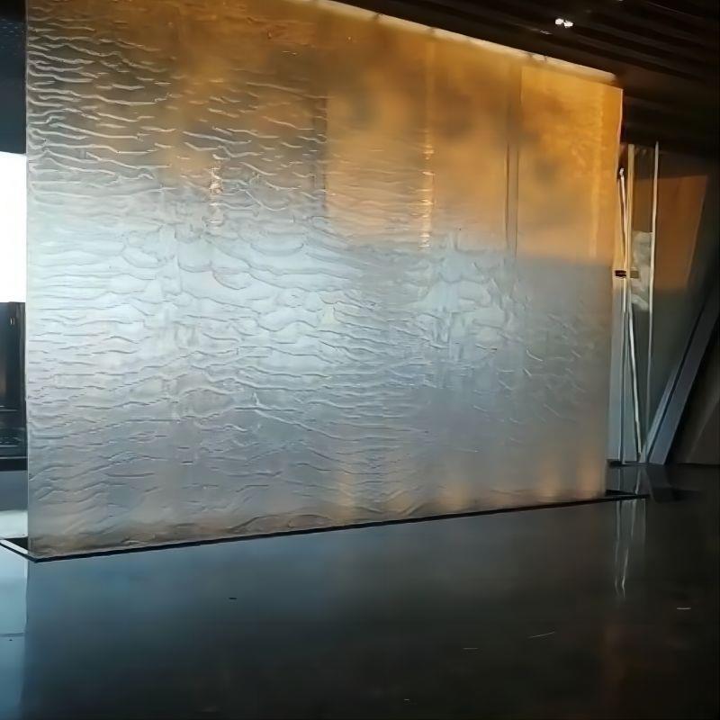 室内995隔断饰庭院别墅风水工幕墙瀑布造景景观程不锈装钢屏源头