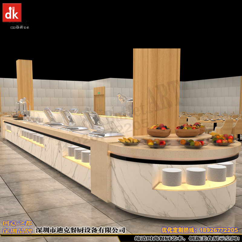 星级酒店自助餐台设计制作 移动布菲台加工厂 机关事务局食堂餐台