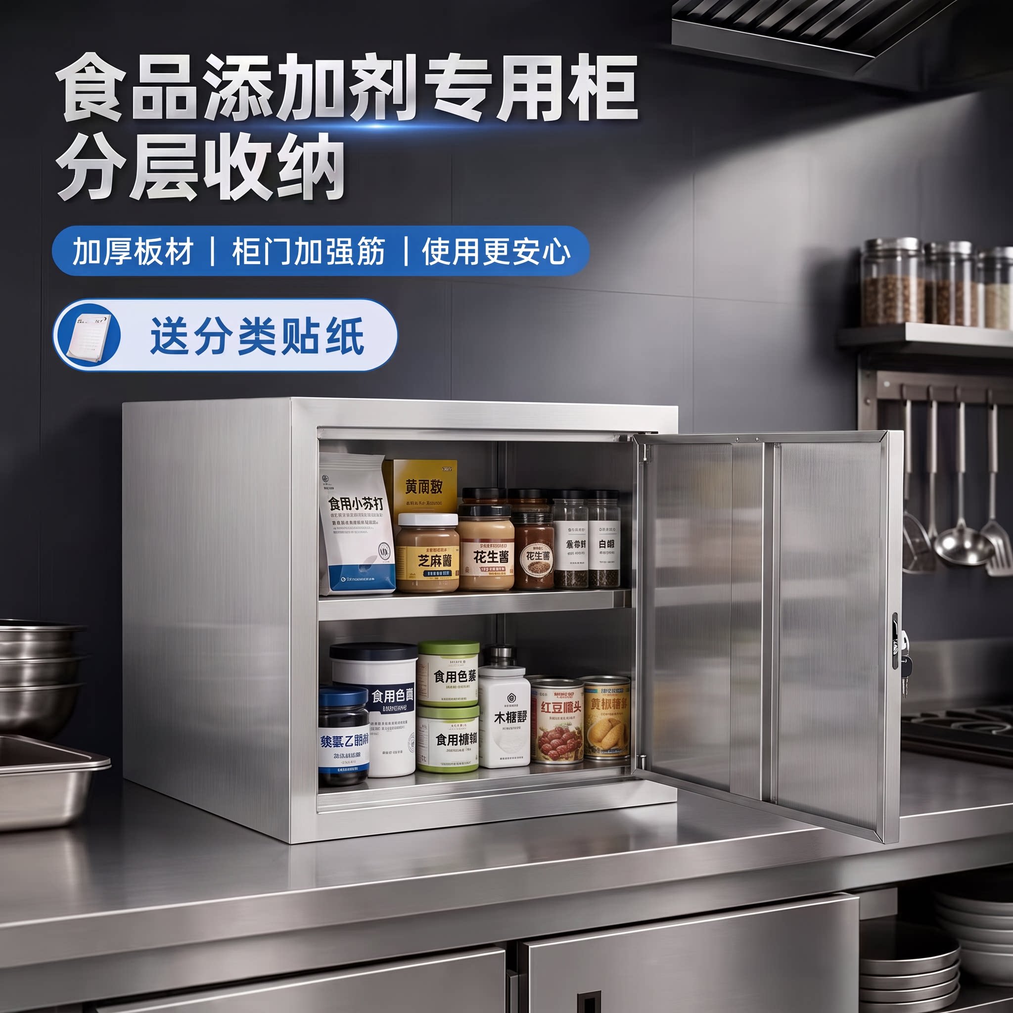 304不锈钢多功能储物柜带锁图片