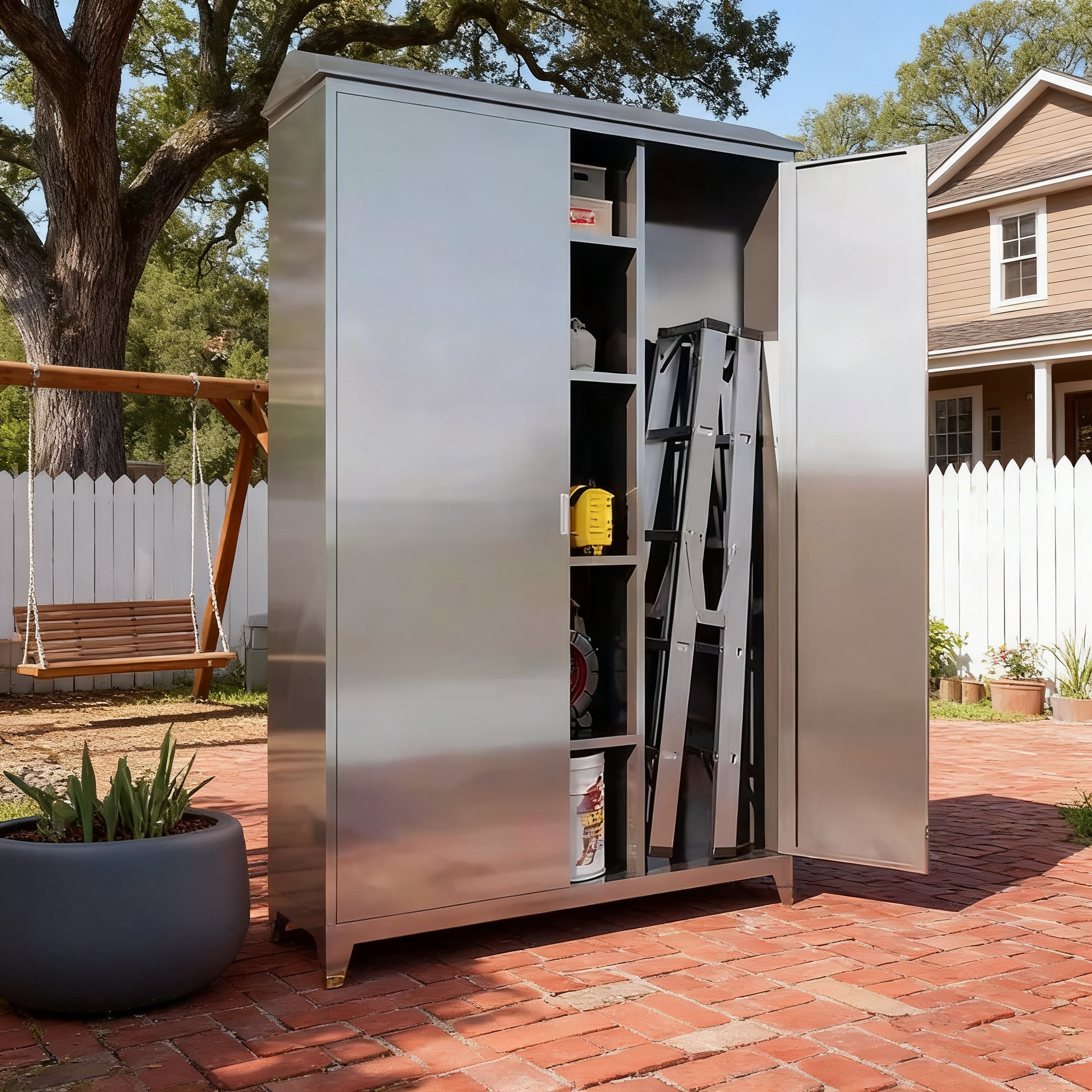 定制304不锈钢户外柜子室外收纳带锁清洁柜阳台柜防水防晒储物柜,收纳整理,收纳柜,淘宝优惠券,粉丝福利购,淘宝优惠卷