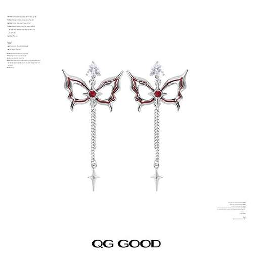 镂空蝴蝶面具耳环女原创设计长款气质小众独特精致轻奢个性耳饰