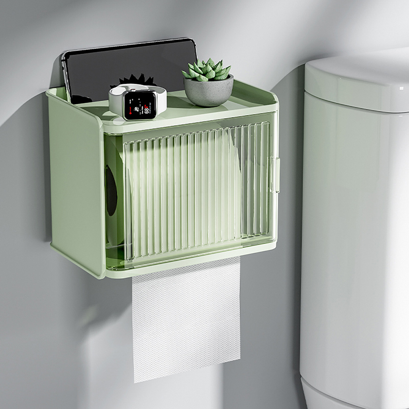 雄脉挂壁洗手间纸巾收纳盒免打孔