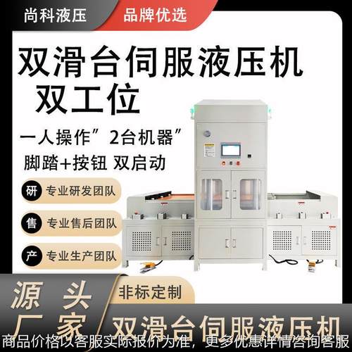 厂家直供双滑台伺服液压机 脚踏开关双重控制 安全高效伺服液压机