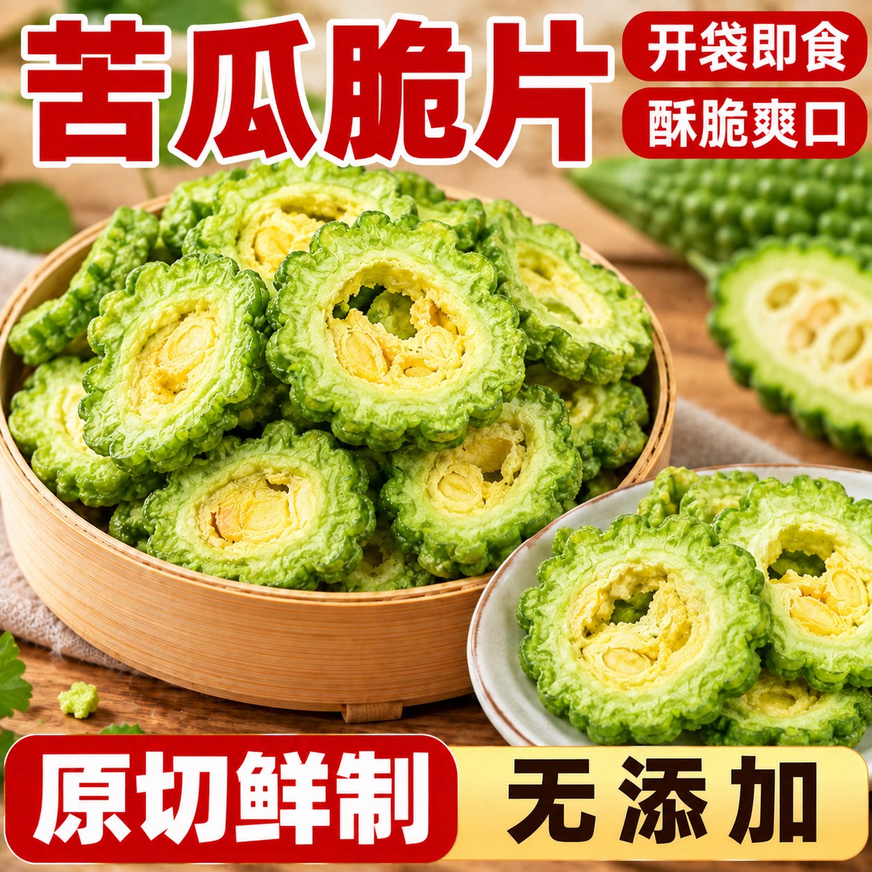 配料巨干净!无添加健康苦瓜脆片