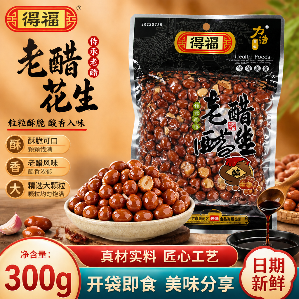 开袋即食下酒菜！开封醋泡花生