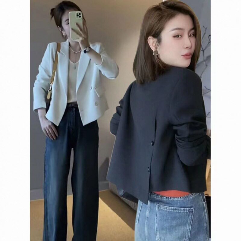 高级感短款小个子西装外套女2024秋季新款洋气高档休闲垫肩上衣潮