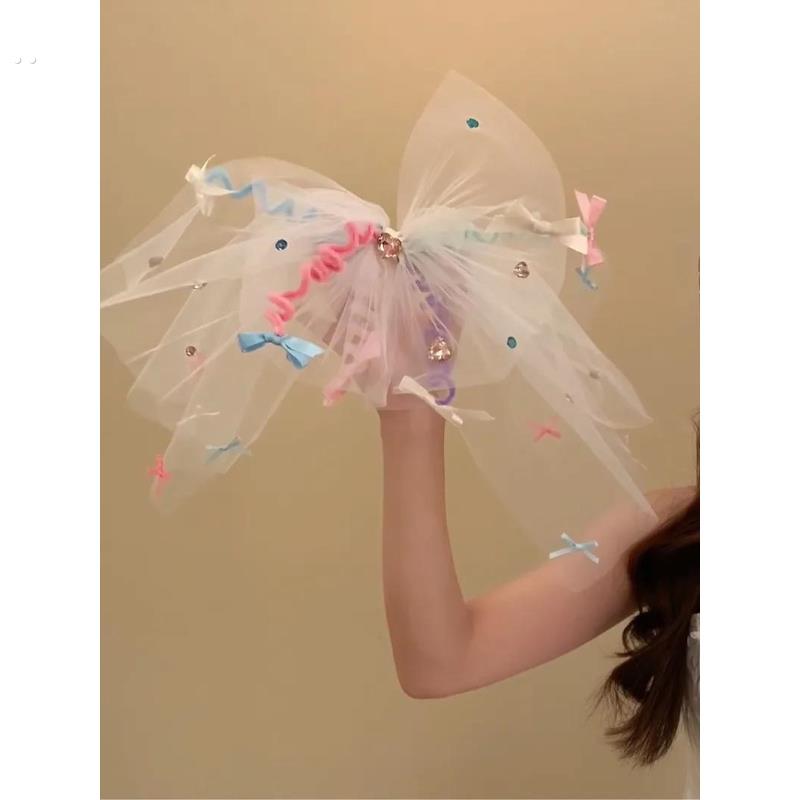 扭扭棒蝴蝶结头纱新娘订婚结婚头饰婚礼拍照道具小物件仙气创意