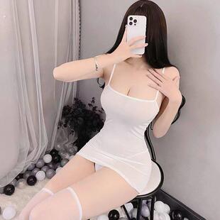 性感睡衣女夏2023年新款不带胸垫蕾丝吊带冰丝大码睡裙套装高级感