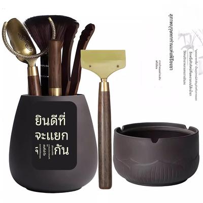 陶瓷茶道六君子套装高档茶具配件大全六件套轻奢收纳泡茶工具套装