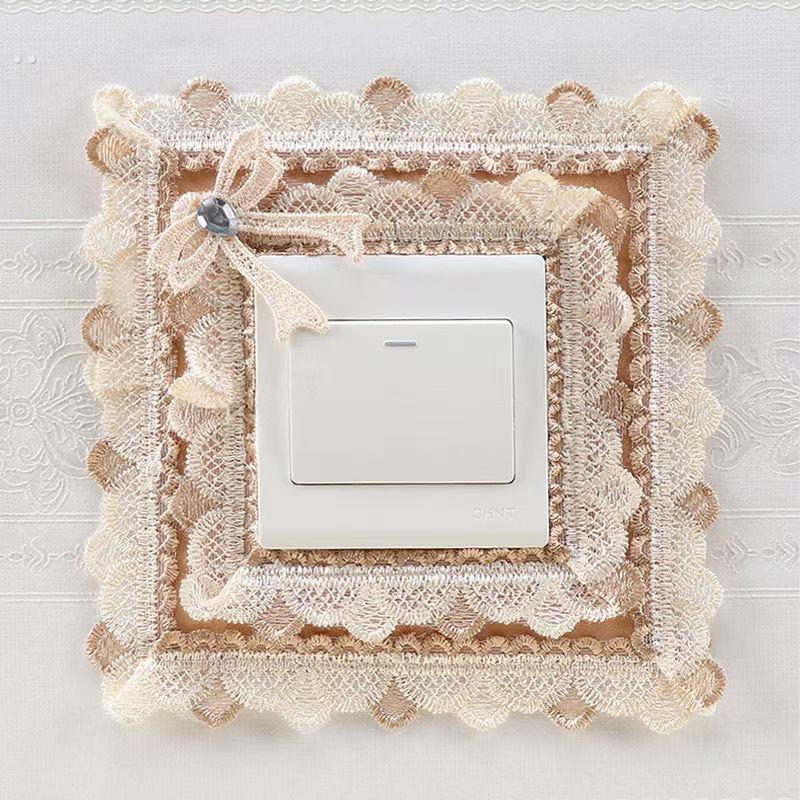 开关贴墙贴开关保护套墙壁灯插座装饰贴布艺防尘创意蕾丝花边插排