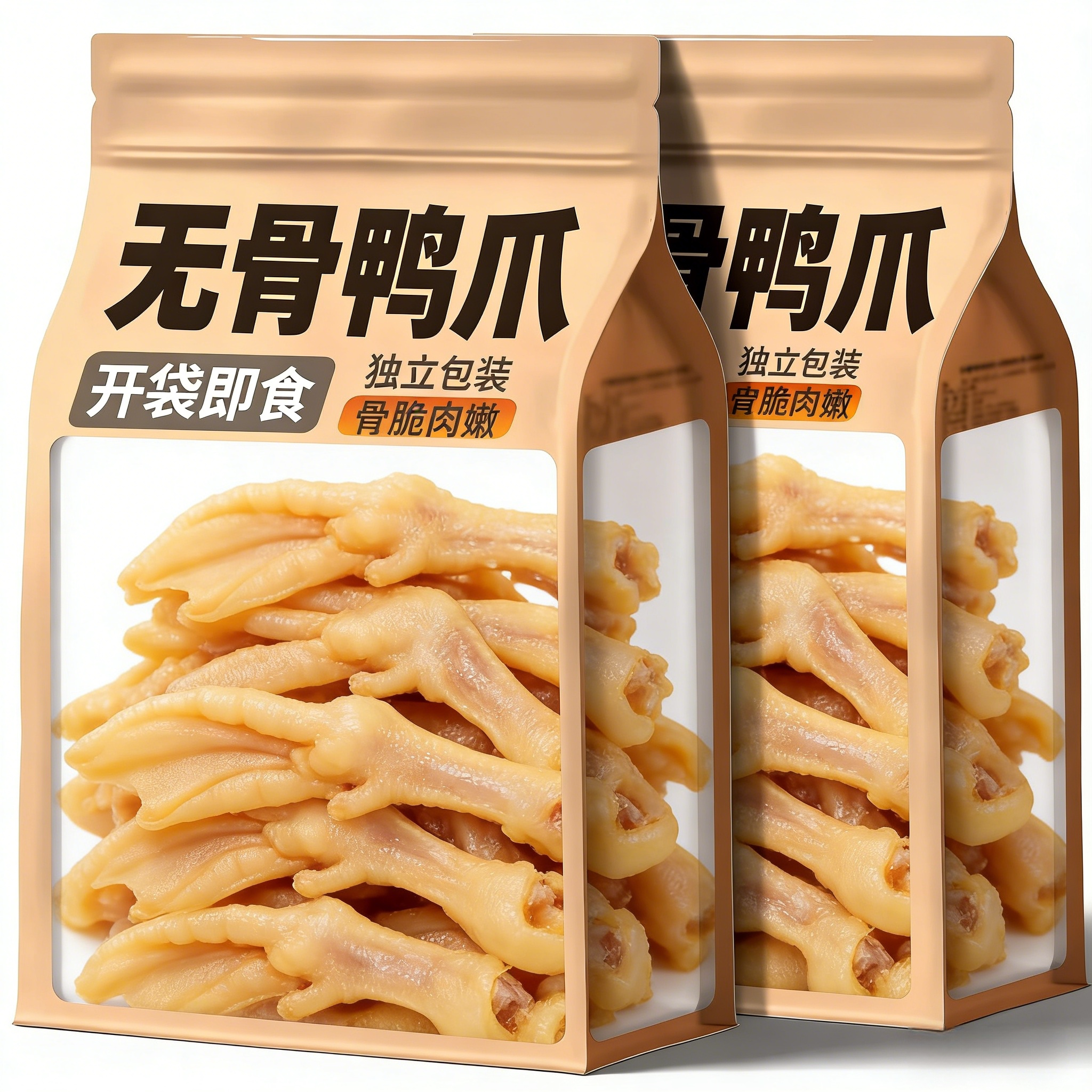农科院无骨鸭掌泰椒风味泡无骨鸭爪小吃香辣卤味脱骨去骨鸭掌零食