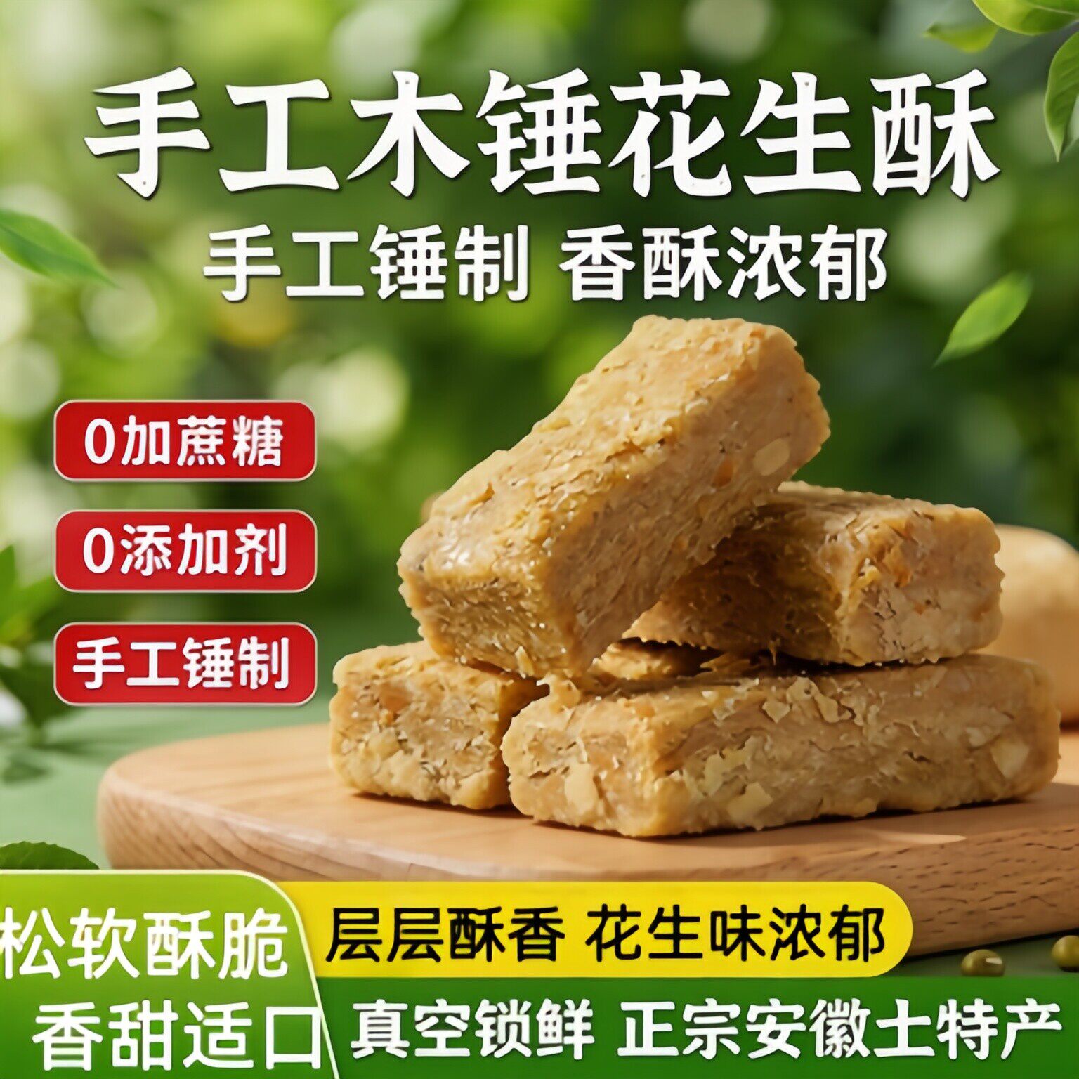 央妈推荐官方旗舰店正宗木糖醇无糖花生酥老式纯手工木锤花生酥
