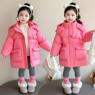 冬季 洋气宝宝白鸭绒外套韩版 儿童保暖棉服 2025新款 女童羽绒服冬装