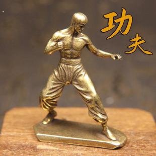 黄铜李小龙摆件人物雕塑像模型手办家居饰品玄关创意茶宠装饰武馆