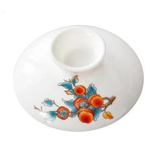 白瓷盖碗茶杯单盖子配件白红黑黄三才盖碗盖子盖碗盖子茶具 零配