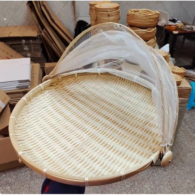 晒菜竹编防虫网蚊帐馍馍筐零食摆放筐养蚕簸箕收纳筐高级晒东西篮