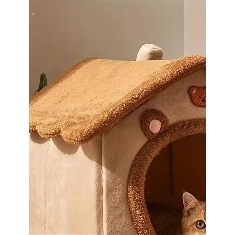 猫窝房子型冬季保暖小型犬兔子狗窝猫窝四季通用可拆洗宠物窝垫子