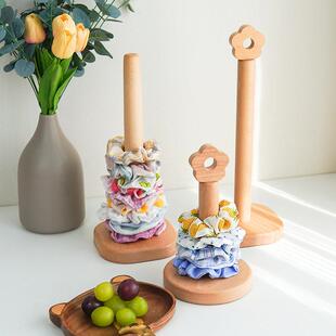 日式榉木发箍收纳展示架创意桌面首饰头饰收纳架子发圈头绳置物架