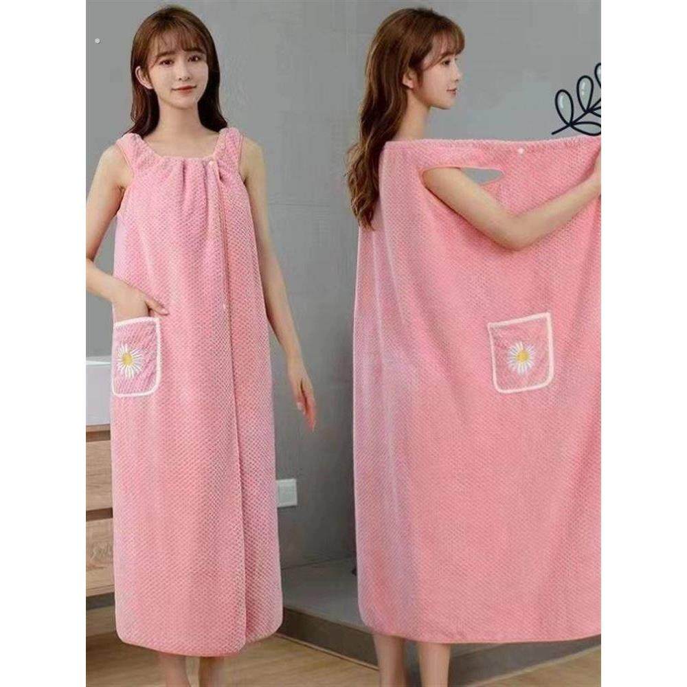 浴巾女家用非全棉纯棉吸水速干可穿可裹巾浴袍式懒人浴裙加长新款