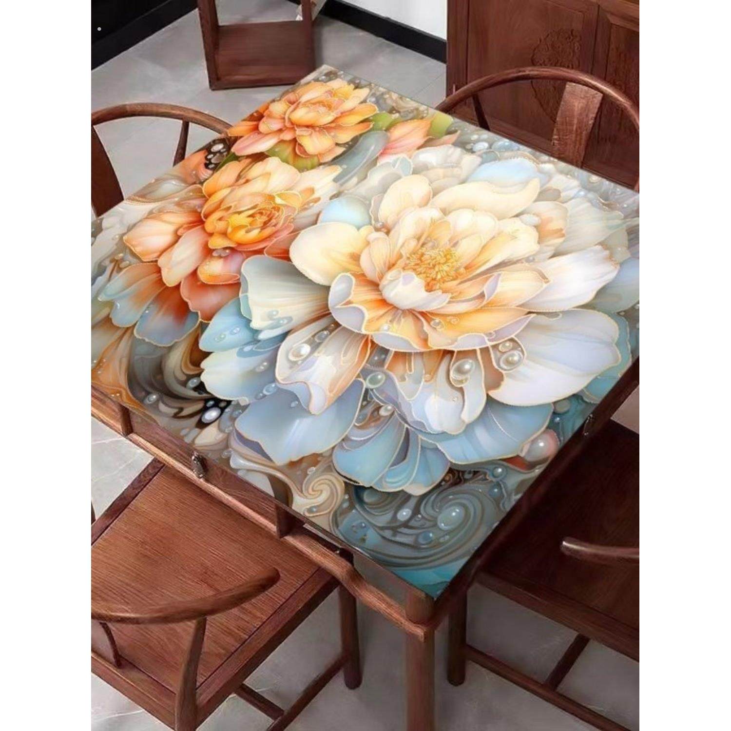 新型中式台布家用防水、防油、防烫麻将桌垫麻雀牌九八仙桌咖啡桌