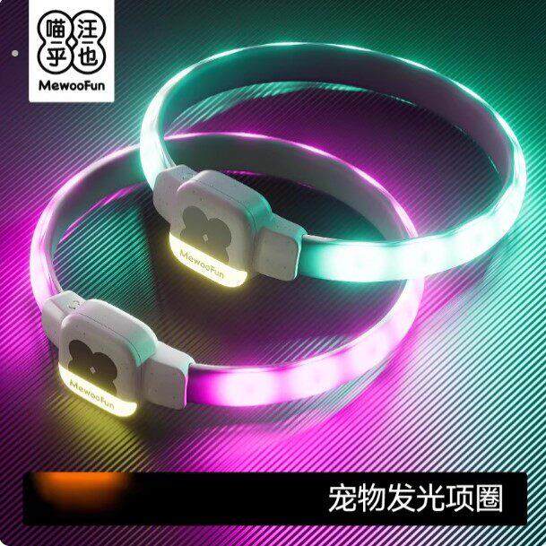 狗狗发光项圈夜间遛狗夜光夜行灯大小型犬防走失带灯充电宠物脖圈