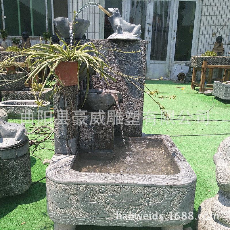 供应石雕喷泉大理石流水摆件青石雕刻喷泉室内水景摆件