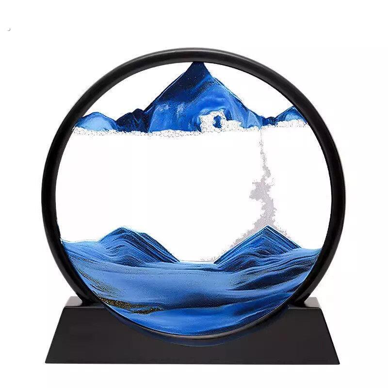 毕业礼品桌面玻璃好朋友山水情人节酒柜流沙画摆件高级感客厅解闷