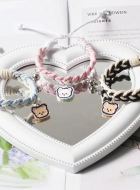 网红闺蜜手錬二人一对小学生高颜值三人手錬磁铁相吸手环情侣款