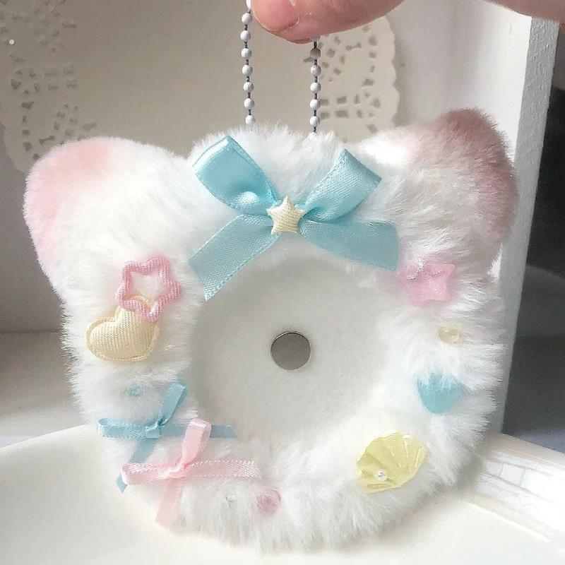 毛绒吧唧套心形古风吧唧套猫耳朵吧唧托 托徽章痛包装饰物饰品