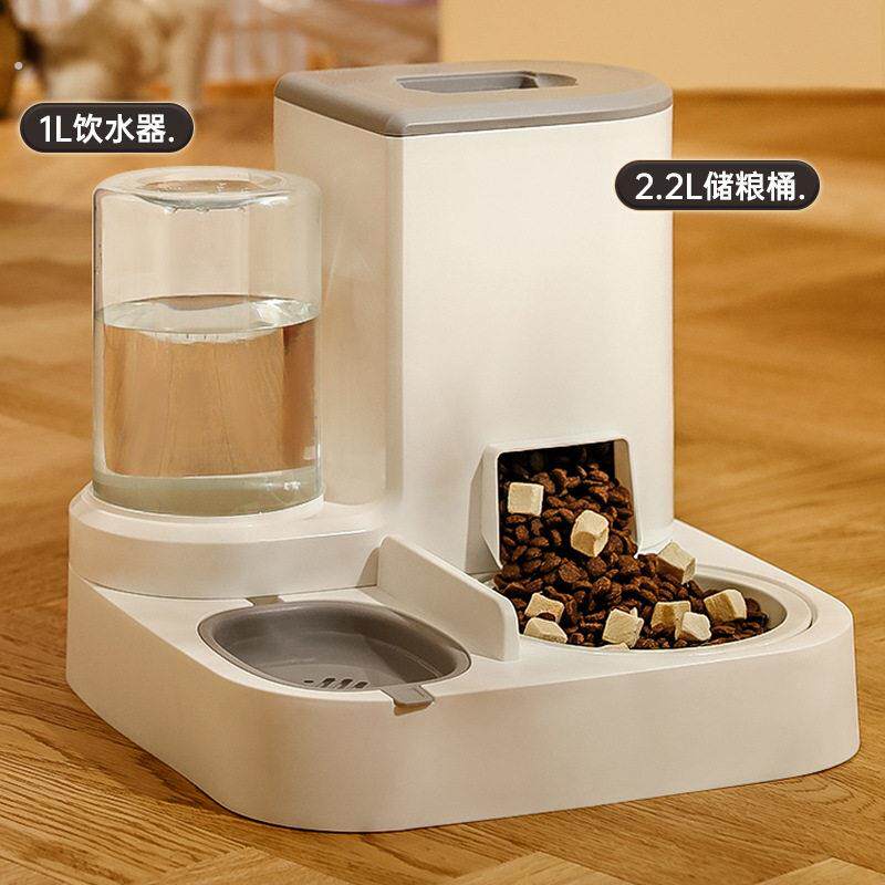 新款猫咪自动喝水喂食喂水器狗碗猫盆饮水喂食二合一猫碗吉姆贝