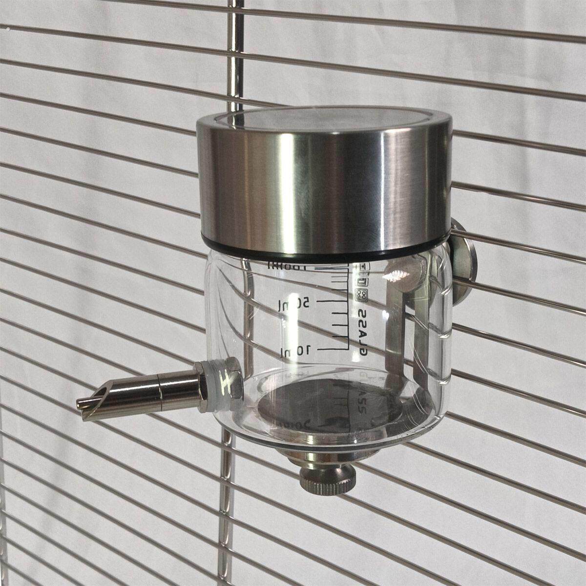 新款磁吸鹦鹉撞针饮水器宠物玻璃饮水器保温箱鸟用撞针喂水饮水器