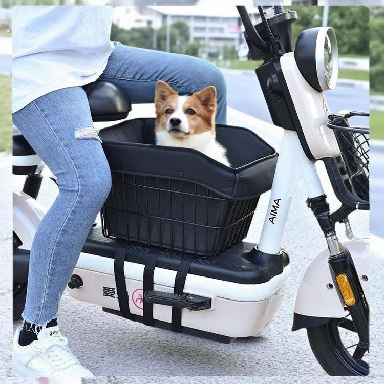 电动车带宠物座椅出门神器坐车用泰迪宠物筐宠物篮子带狗狗溜猫