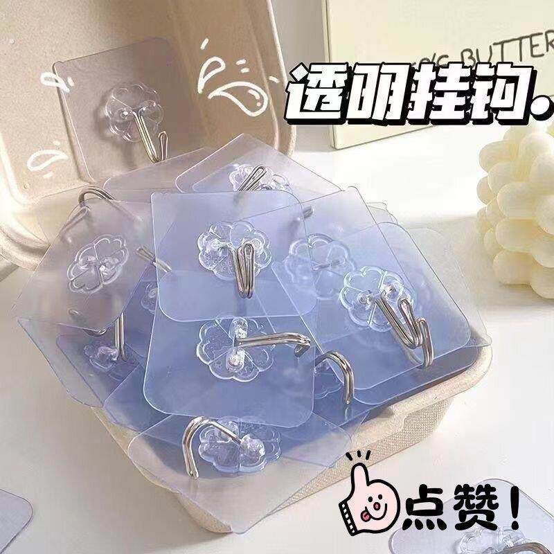 挂钩强力粘胶墙壁贴墙上承重透明无痕挂勾贴钩免打孔钩子粘贴粘钩