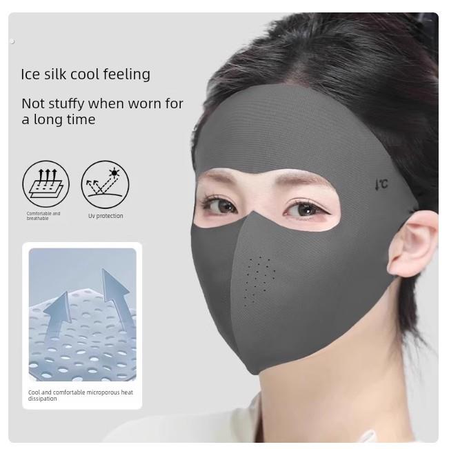 防晒面罩全脸防紫外线女高颜值脸基尼开车骑行口罩冰丝夏季透气女
