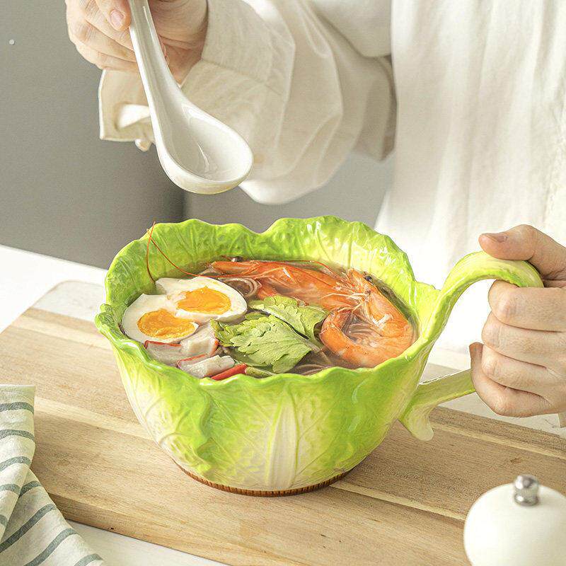 稀奇古怪的碗创意恶搞特色小众个性曲柄碗陶瓷白菜泡面碗汤碗家用