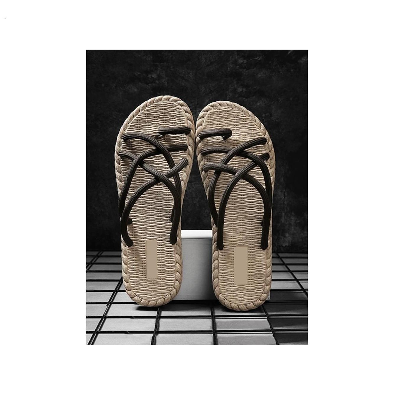 拖鞋男款潮夏季外穿防滑防臭人字拖编织夹角凉拖鞋沙滩鞋男士凉鞋