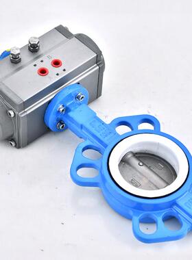 D671F-16Q气动四氟蝶阀对夹式阀门不锈钢快速切断阀DN50 65 80100